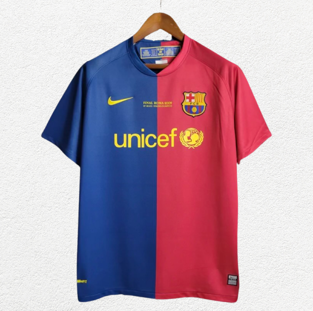 2009 Barcelona UCL Final Roma Home Jersey – FootyKitFactory